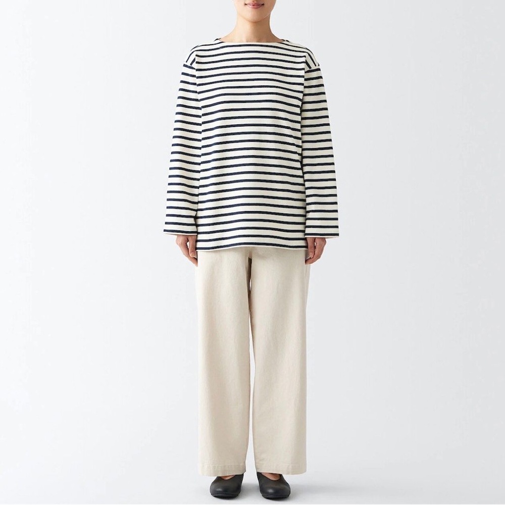 Muji Jersey Heavyweight Boatneck Long Sleeve Tee